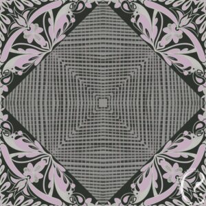 “Raven Rose” - Digital Freehand Pattern - Hand drawn mosaic design